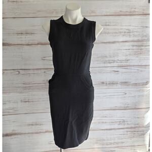 L'agence Black Crew Neck Sheath Midi Dress sz 4